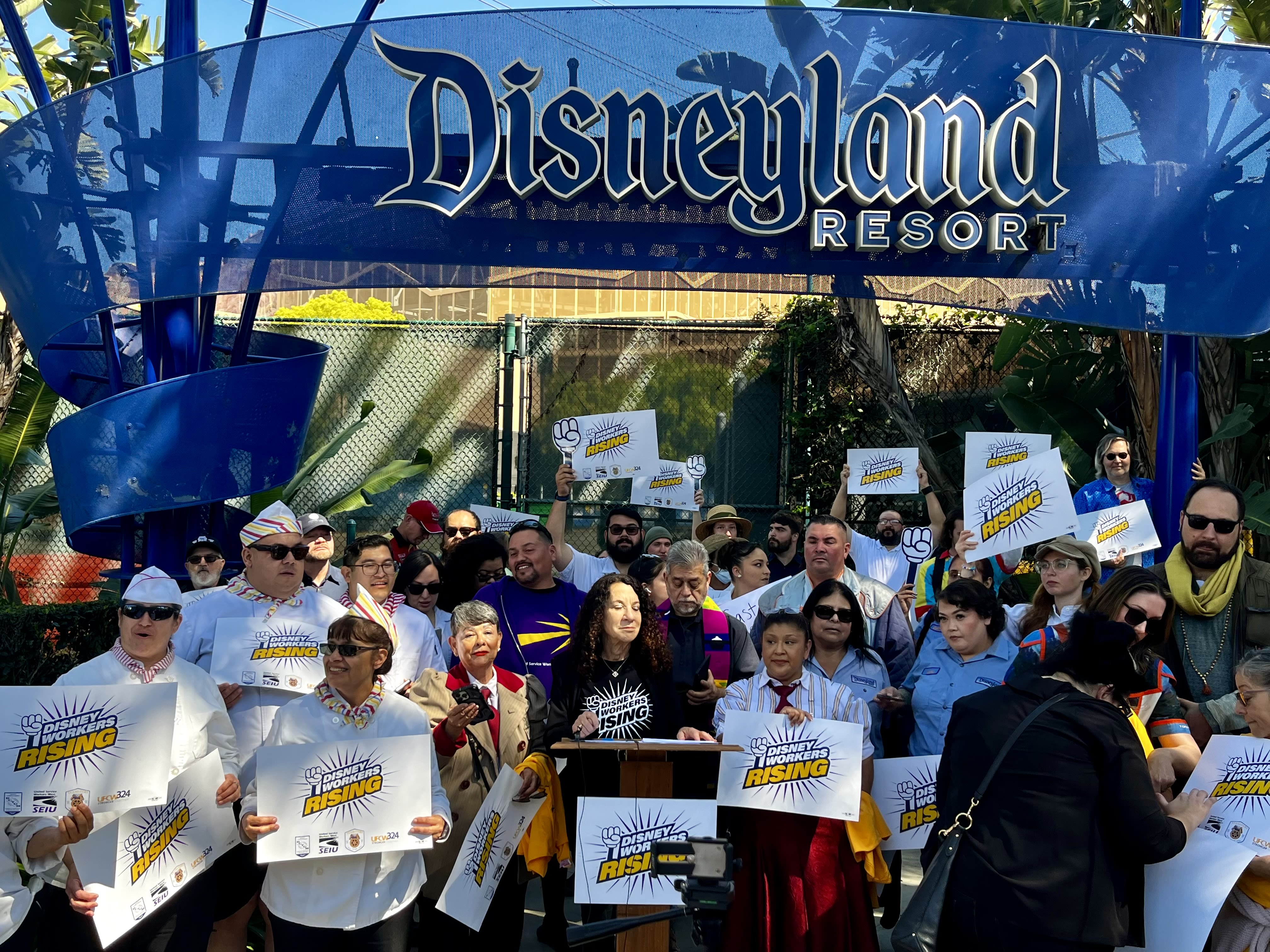 Disney union workers rally for better pay ahead of contract fight