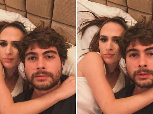 Tatá Werneck e Rafa Vitti aparecem agarradinhos na cama: 'Habilidade de sairmos mal em fotos'