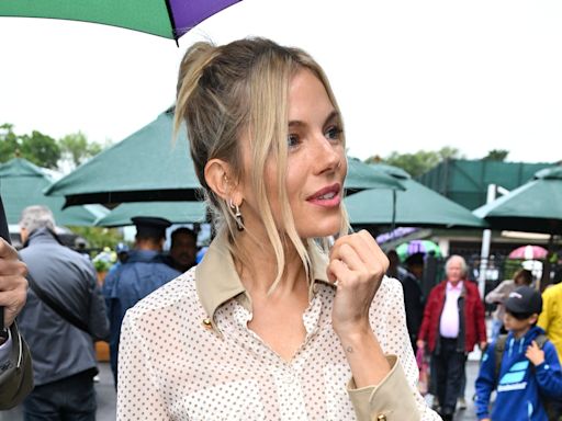 Sienna Miller opts for the nation's favourite pattern at Wimbledon