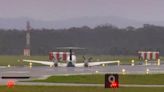 A plane with 3 aboard lands without landing gear at an Australian airport after burning off fuel