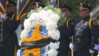 Dallas police officers killed in the line of duty honored at Dallas Police Memorial site Tuesday