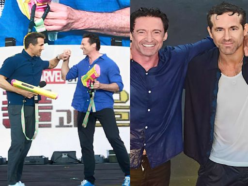 Ryan Reynolds and Hugh Jackman make a splash in Seoul