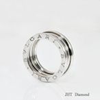 【JHT 金宏總珠寶/GIA鑽石專賣】正版真品 BVLGARI 雙環戒 #47 銀白 750 (BV0023)