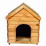 A classic design made of wood or plastic Usually has a sloping roof and an elevated floor Comes in various sizes to accommodate different breeds