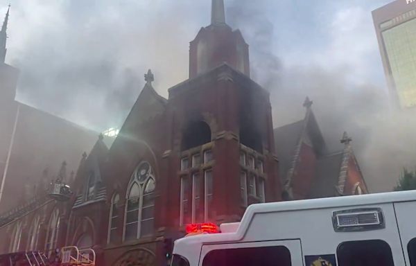 Downtown Dallas fire: First Baptist Dallas' historic sanctuary on fire