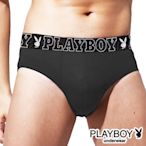 PLAYBOY 燙銀兔頭LOGO立體囊袋三角褲-黑