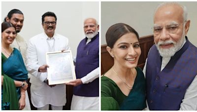 Varalaxmi Sarathkumar meets Prime Minister Narendra Modi, invites him to her wedding with Nicholai; see pics
