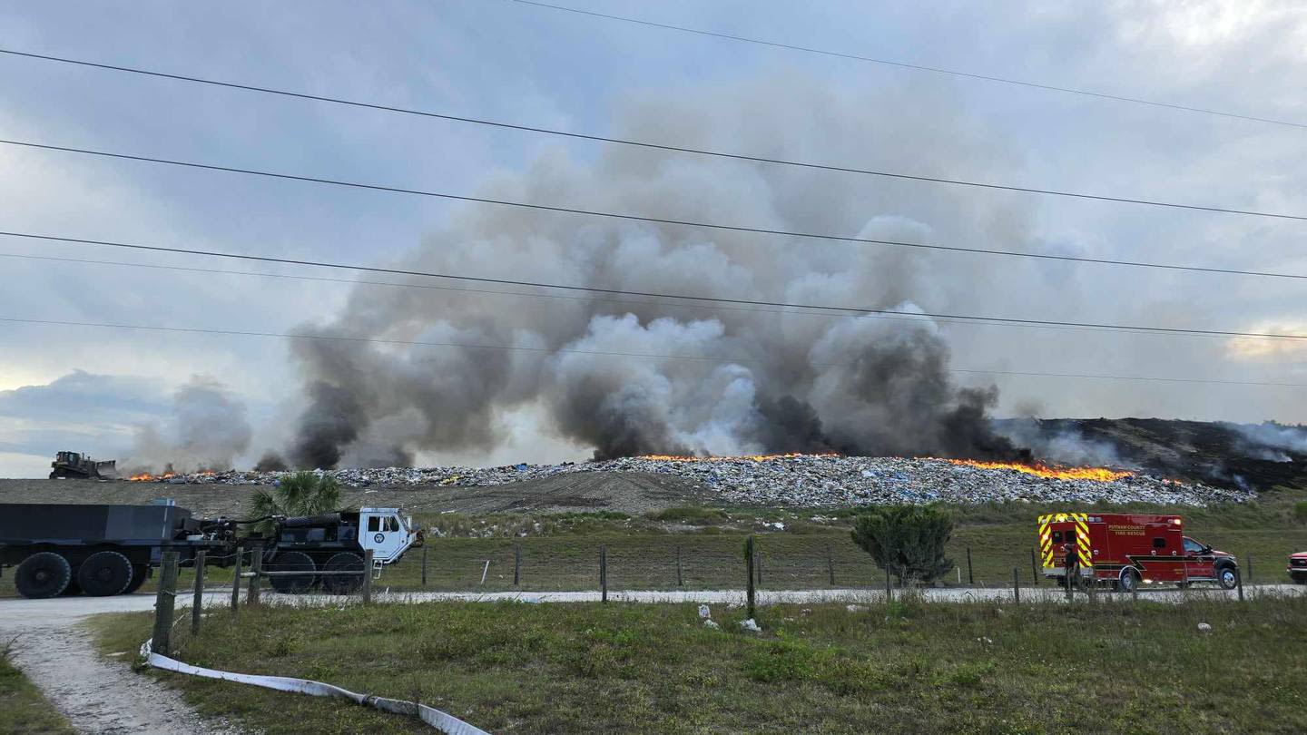 Large fire reported at Putnam County landfill, multiple units working to control spread