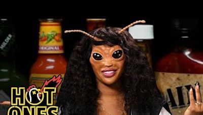 Watch SZA Sweat It Out On Hot Ones In Bug Prosthetics