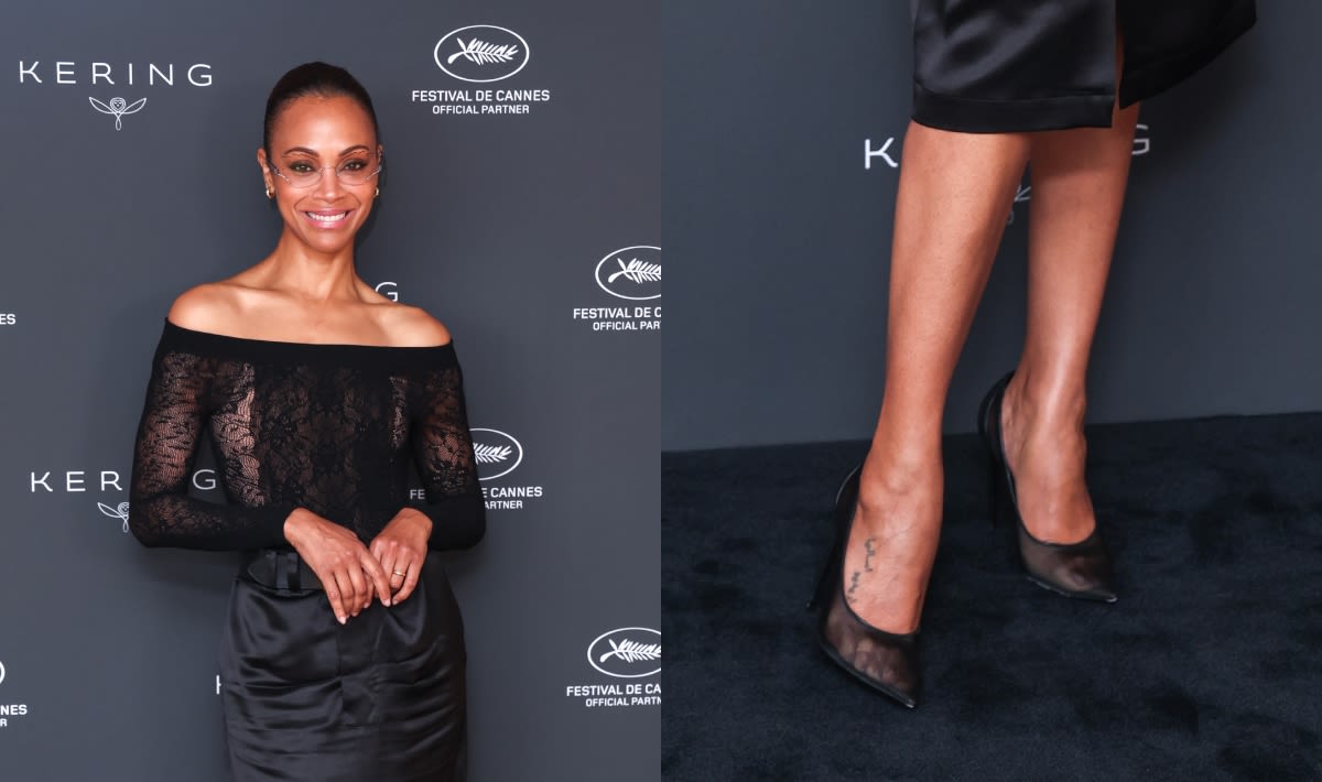 Zoe Saldana Revives Sheer Heel Trend at the Kering Women in Motion Event During 77th Annual Cannes Film Festival