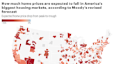 These 49 housing markets to see home prices fall over 15%—this interactive map shows Moody’s updated forecast for 322 markets