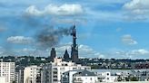 Smoke billows from Rouen Cathedral after spire catches fire