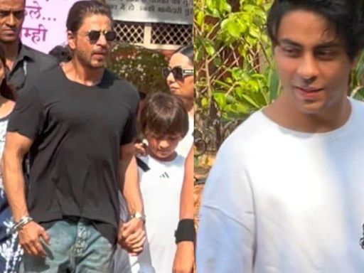 Shah Rukh Khan Greets Fans With A Namaste, Aryan Khan Smiles As They Cast Their Vote In Mumbai | Watch - News18