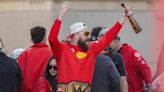 ‘Cringe.’ Travis Kelce chugs a beer while getting diploma. It’s not going down smoothly