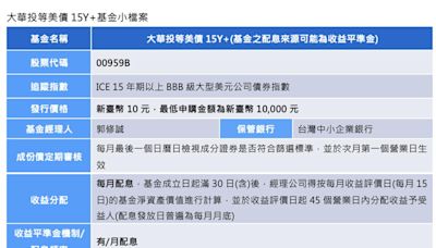 大華銀投信首檔債券ETF 00959B 8月開募 發行價10元