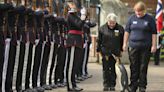 Guard of honour for Edinburgh Zoo mascot penguin as it is promoted to general