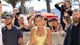 Bella Hadid Looked Like a Shiny Gold Statue in a Sleek Mini Dress at Cannes