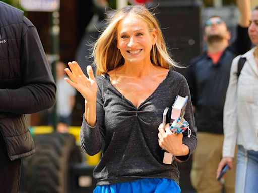 Sarah Jessica Parker's Pajama-Like Trousers from the “AJLT...” Set Are a Comfy Alternative to Jeans for Summer