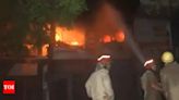 Massive blaze engulfs multi-story building in Delhi's Mayur Vihar; fire service personnel injured | Delhi News - Times of India