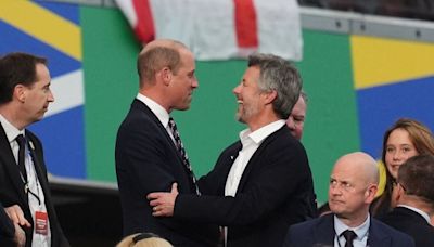 Prince of Wales shakes King of Denmark’s hand after Euros draw