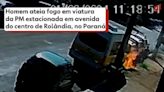 Polícia prende homem suspeito de atear fogo em viatura da PM em Rolândia