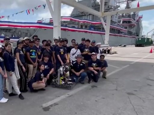 Coral Park Senior High School robotic team invited to tour Navy warship