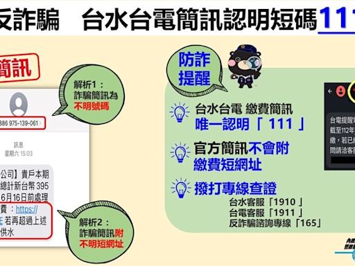 水費催繳簡訊是假！他「做一事」秒被盜刷6萬 刑事局：官訪短碼「111」