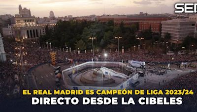 La celebración de los madridistas en Cibeles tras la 36ª Liga, en directo