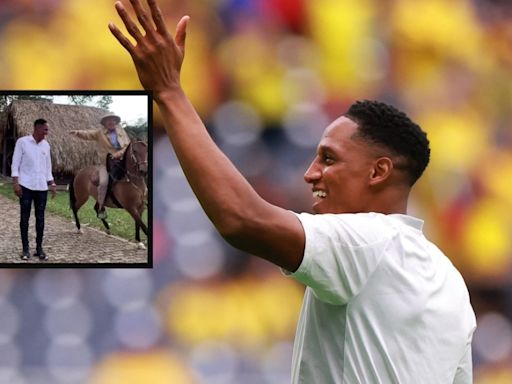 [Video] El divertido encuentro de Yerry Mina con Álvaro Uribe en su finca