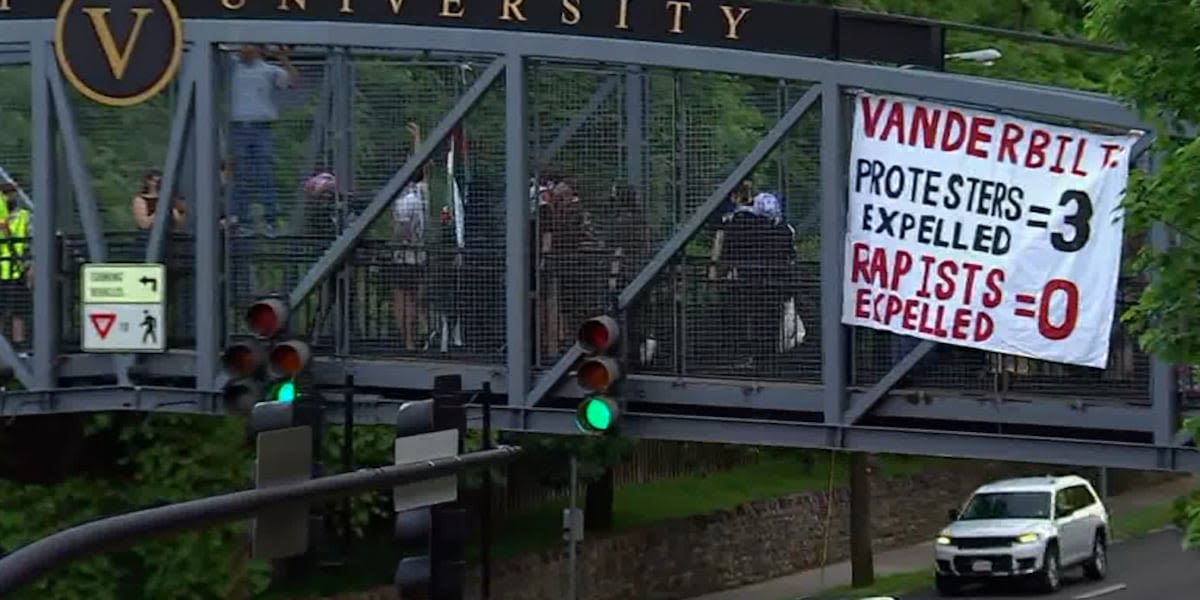 Vanderbilt students gather at Centennial Park in protest of violence in Middle East