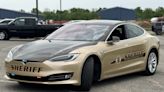 Vanderburgh County sheriff's office reveals first fully-electric patrol vehicle - a Tesla Model S