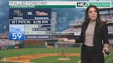 Cloudy weather with light showers possible around Phillies game