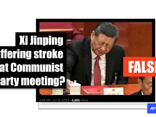 Old photo falsely shared as China's Xi 'having stroke' at party meeting