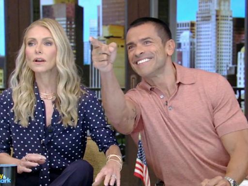 Kelly Ripa and Mark Consuelos call out two men in the 'Live' audience with "broccoli perms": "Oh, there’s one"