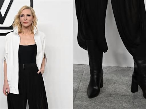 Cate Blanchett Poses in Chic Leather Boots at Louis Vuitton Women’s Pre-Fall 2024 Show