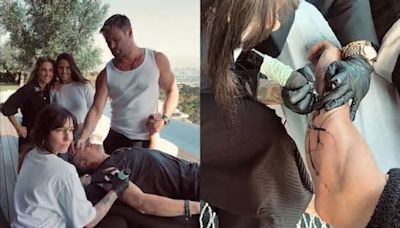Chris Hemsworth tiene la mano a Matt Damon durante il tatuaggio: il video diventato virale