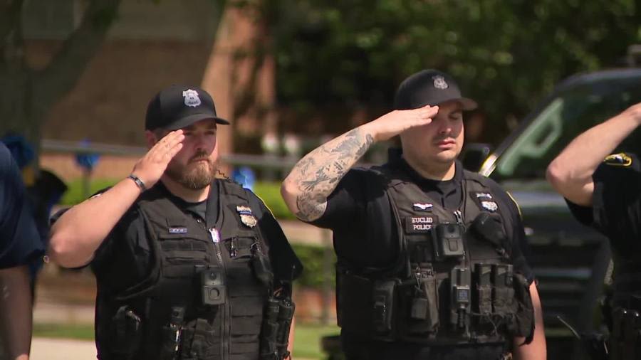 Police lead procession for slain Euclid officer Jacob Derbin