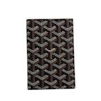 GOYARD 新款Grenelle 系列帆布LOGO牛皮護照夾 (黑色)