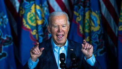 President Biden rips 'Mar-a-Lago values' on trail in Pennsylvania with Trump in court