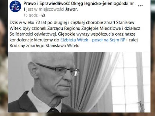 Elżbieta Witek pożegnała męża. Padły wzruszające słowa. "Nigdy nie jestem sama"