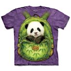 摩達客-美國The Mountain 背包熊貓 兒童版純棉環保短袖T恤