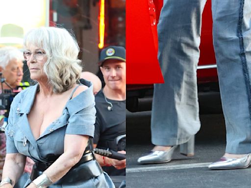 Jamie Lee Curtis Pops On Youthful Silver Metallic Pumps for ‘Freaky Friday 2’ Filming in Los Angeles