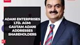 Gautam Adani, Chairman of the Adani Group, addresses shareholders at the Adani Enterprises Ltd. AGM.