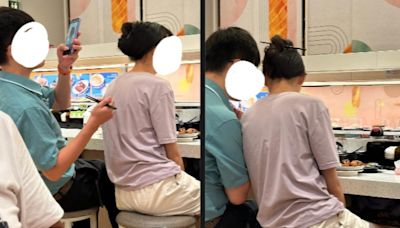 情侶吃迴轉壽司「筷子當髮髻」男友還幫拍照 業者回應了