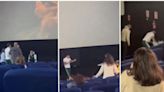 Brutal pelea a puñetazo limpio en un cine en plena proyección de una película infantil