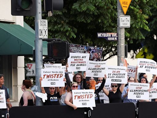 Twisters LA debut attracts PETA protest with pre-screening disruption