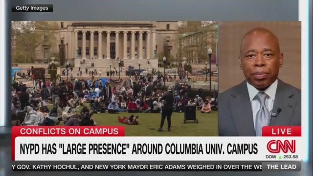 Jake Tapper asks Eric Adams whether it is protected free speech when a pro-Gaza protester at Columbia praises Hamas.