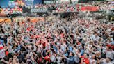 Three Lions fans in Germany and millions more at home cheer on England