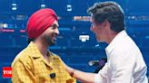 Diljit Dosanjh shares a glimpse of his warm encounter with Canadian PM Justin Trudeau before his concert | - Times of India