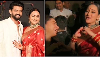 WATCH: Sonakshi Sinha gets groovy with Heeramandi’s 'Bibbojaan' Aditi Rao Hydari, fiancé Siddharth at her and Zaheer Iqbal's reception